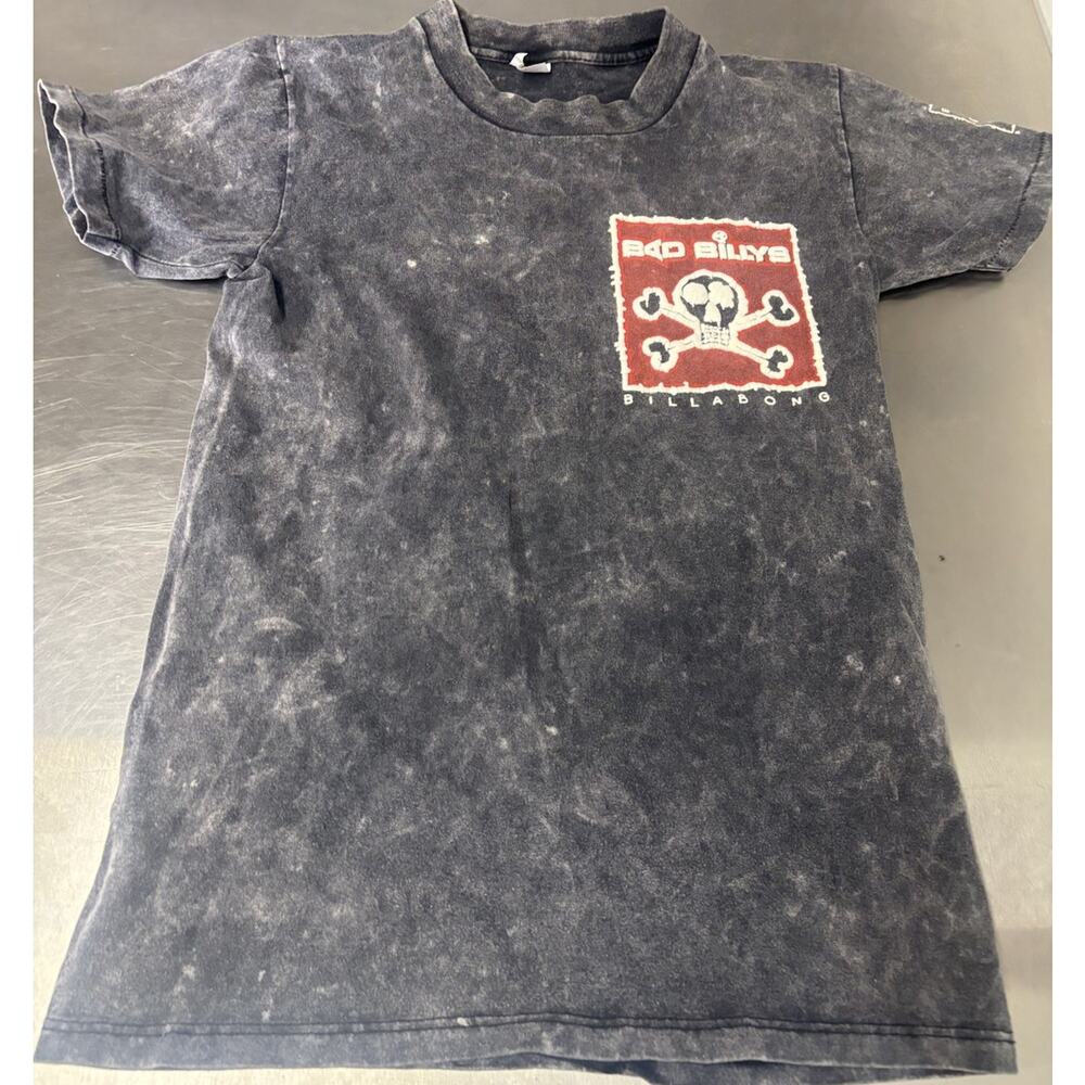 Vintage 80s Bad Billys Billabong Skate Tshirt Size S Black Single Stitch 25 X 15